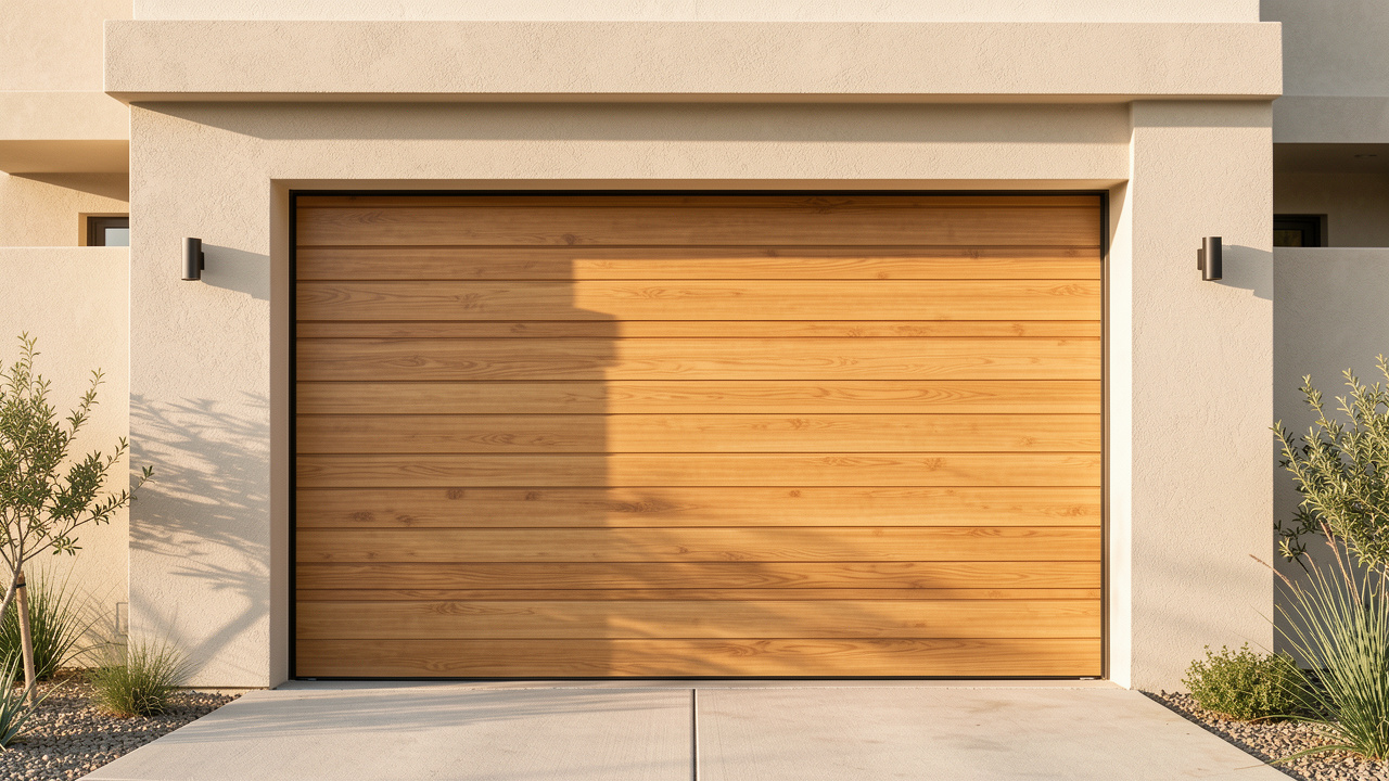 Porte de garage effet bambou : une finition originale pour personnaliser votre façade