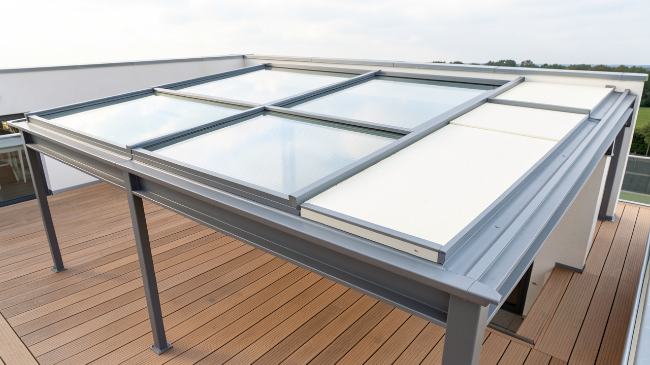Toiture de terrasse fixe : quels matériaux choisir entre polycarbonate, verre et panneaux sandwich ?